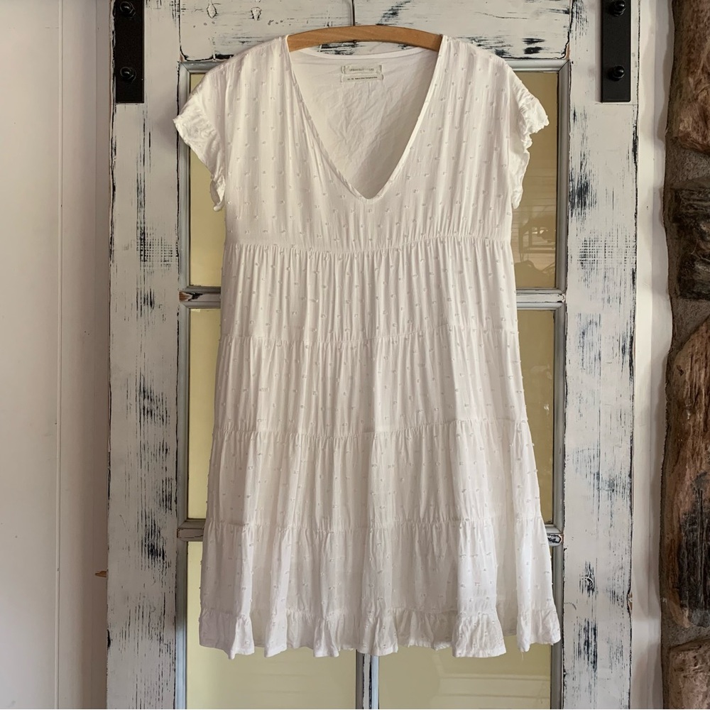 Urban outfitters tiered clip dot rayon flowy dress